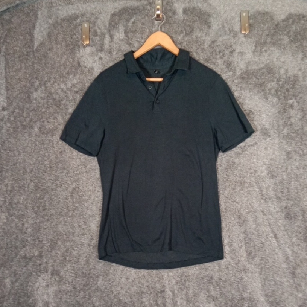 lululemon athletica Evolution Short Sleeve Polo Mens Shirt Club Blue Sz Small